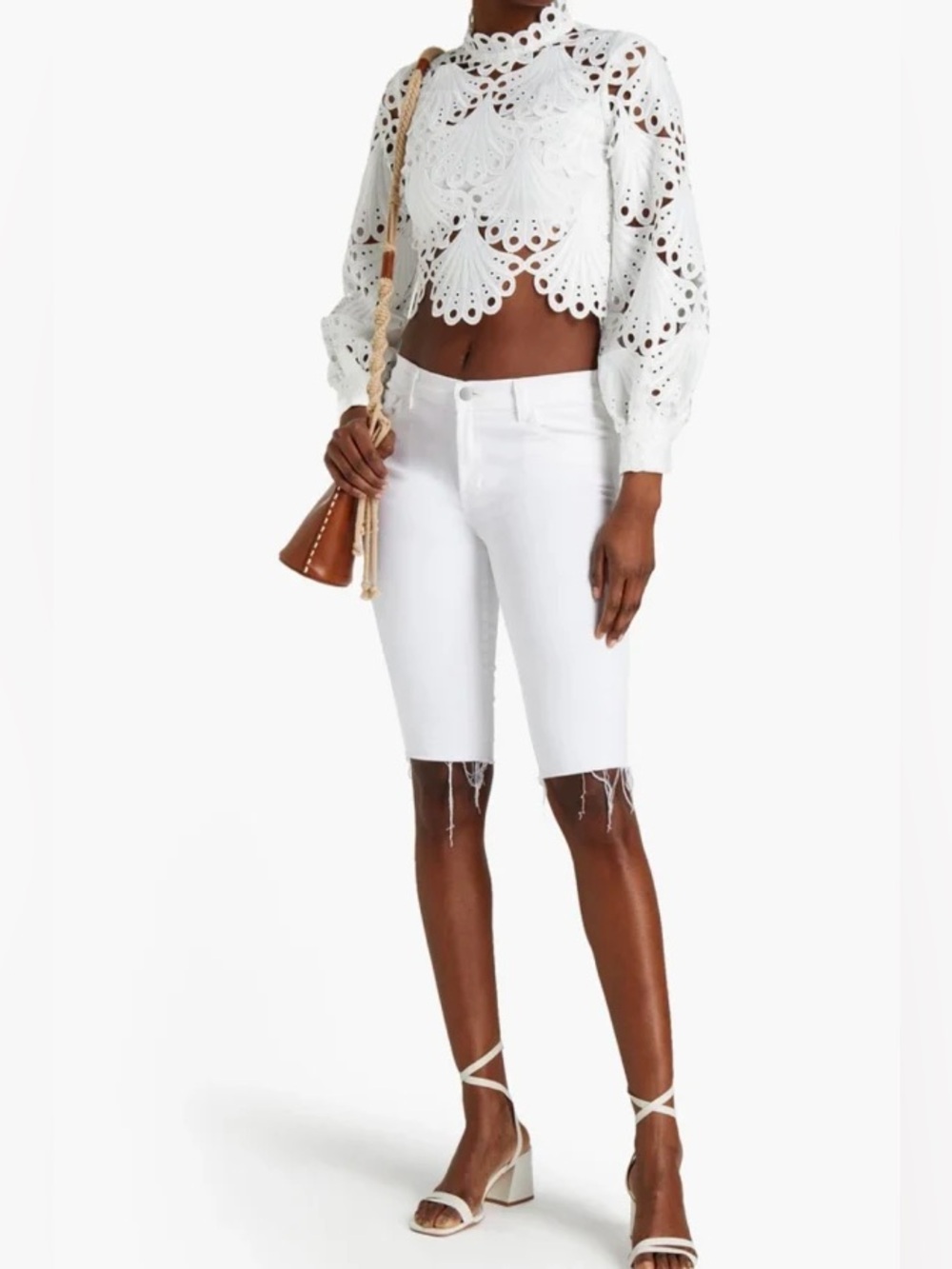 Maje Lulie Guipure Crop Top